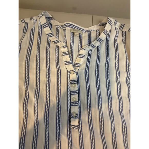 Talbots Striped Cotton Henley Blouse Size XL - Picture 8 of 8